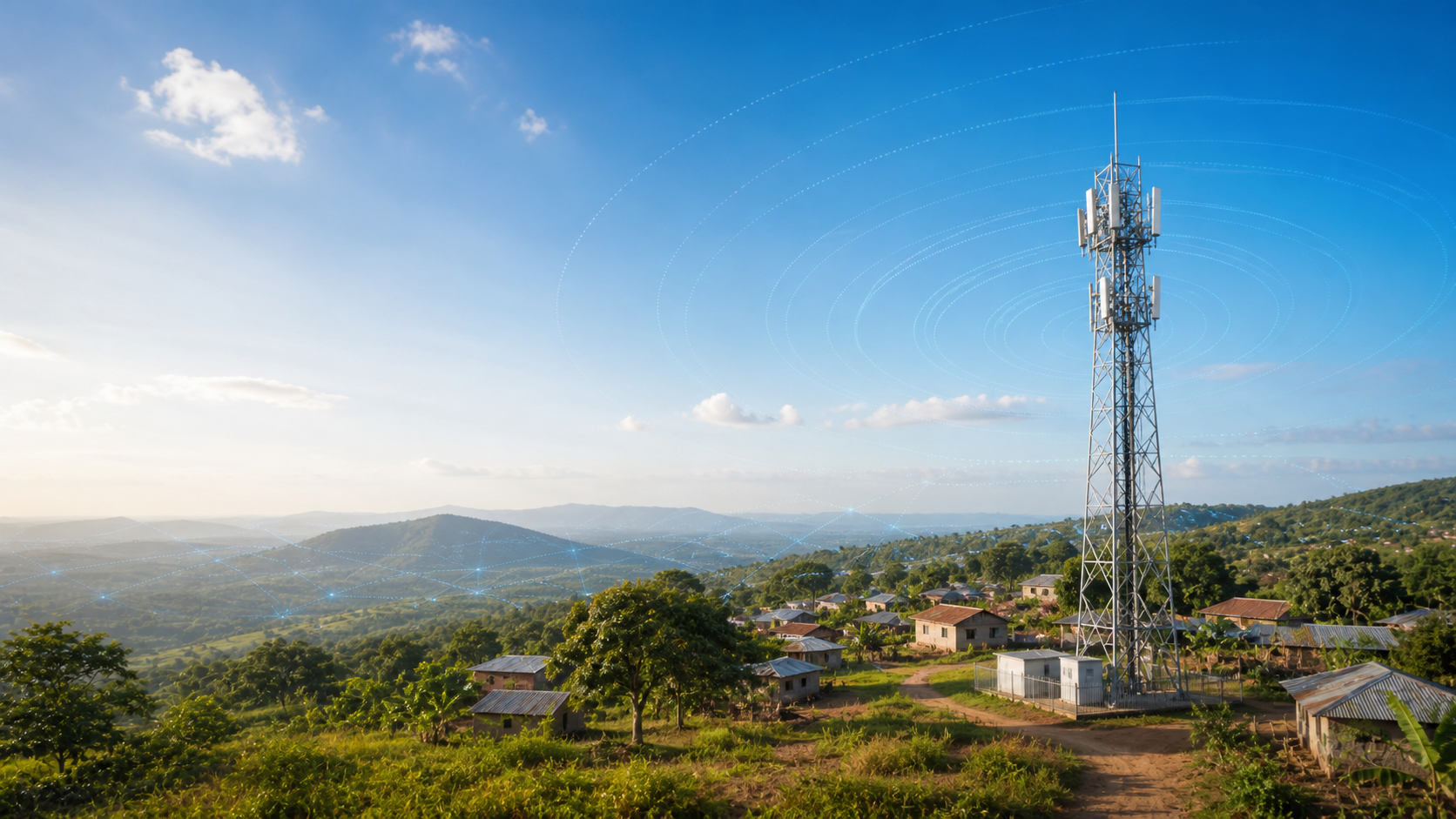 Rural African community connected by wireless 4G infrastructure